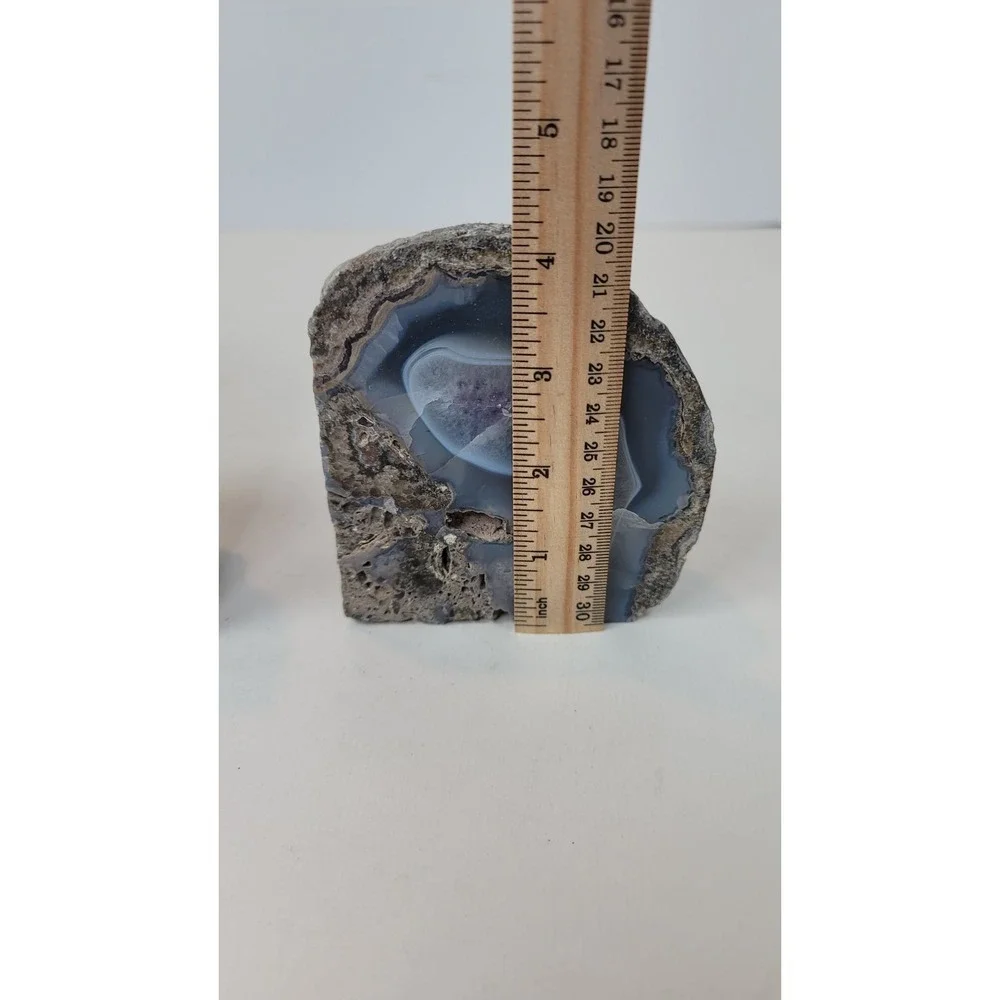 natural stone amethyst quartz crystal cluster geode Bookends